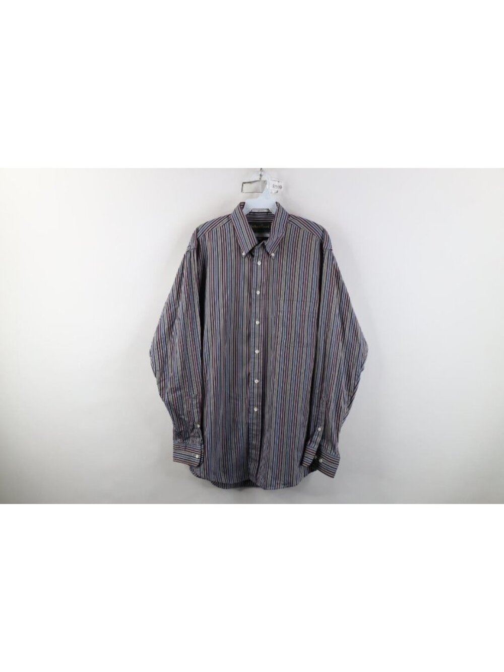 Vtg 90s Streetwear Men 16.5 34/35 Pima Pinpoint Oxford Striped Button Down Shirt